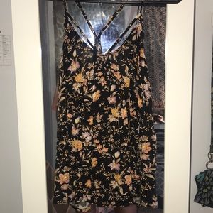black flower tank top